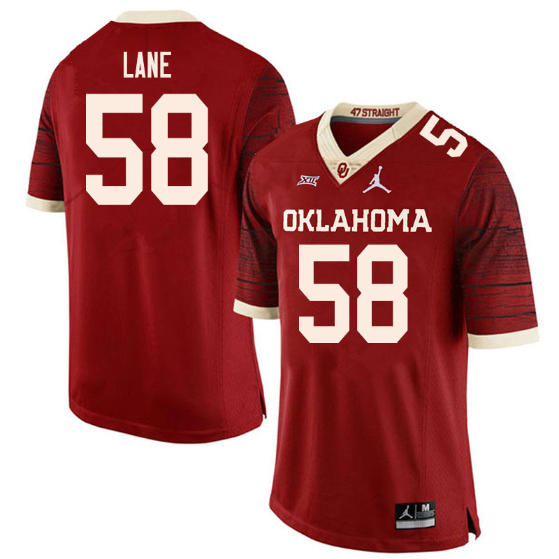 Oklahoma Sooners #58 Ethan Lane College Football Jerseys Sale-Retro